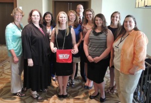 Students, faculty and staff from WKU's SKyTeach program attended the UTeach conference. From left are Catherine Rogier, Catherine Poteet, Dr. Martha M. Day, Madison Moore, Shelby Fisher, Dr. Les Pesterfield, Shelby Overstreet, Amanda Cook, Dagan Conatser, Dr. Jennifer Cribbs. 