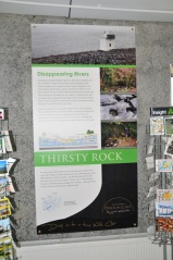 A interpretative sign located at Doolin Cave in Ireland. Scientific banners, displays and interactive exhibits are a common feature of show caves in the European region. 