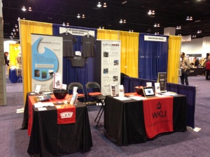 An expo booth at the Geological Society of America meeting showcased WKU's Department of Geography and Geology.