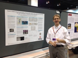 WKU faculty member Fred Seiwers presented a poster with geology undergraduate Jordan Seng.