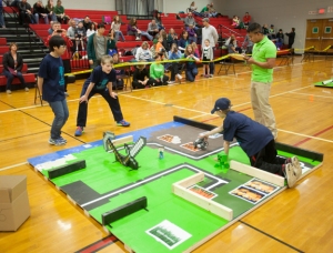 A total of 91 students on 32 teams competed in the 14th annual Kentucky Bluegrass LEGO Robotics Competition on Feb. 22 at Drakes Creek Middle School. (WKU photo by Clinton Lewis)