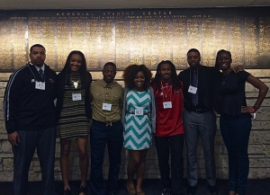 WKU students who attended the Southwestern Black Student Leadership Conference were (from left) Jared Clendinin, Teranie Thomas, Andre Farrell, Brittany Prather,  Jamal Forrest, Desmond Davidson and Shirrita Newton.