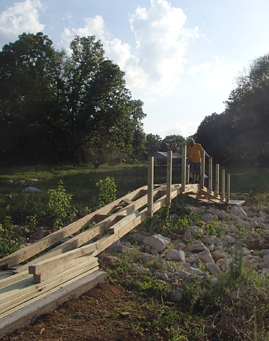 The WKU Habitat for Humanity campus chapter has built a bridge at the Durbin Estates project off Glen Lily Road in Bowling Green. (Photo courtesy of Bryan Reaka)
