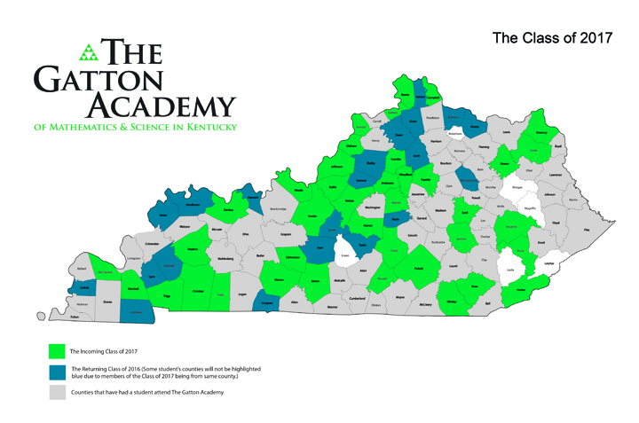 The Gatton Academy's Class of 2017 includes 60 students from 39 counties.