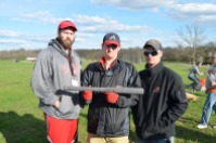 Concrete bat competition: Jason Wilson (staff engineer), Jared Claiborne, and Trey Baston.