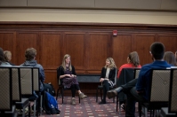Dr. Kendra Cherry-Allen met with students March 23 for a question-and-answer session as part of her visit for the Student Research Conference.